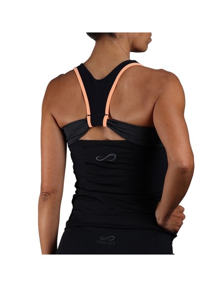 Camiseta Endless Starlett 30200 Black Salmon Mujer | Ofertas de pádel